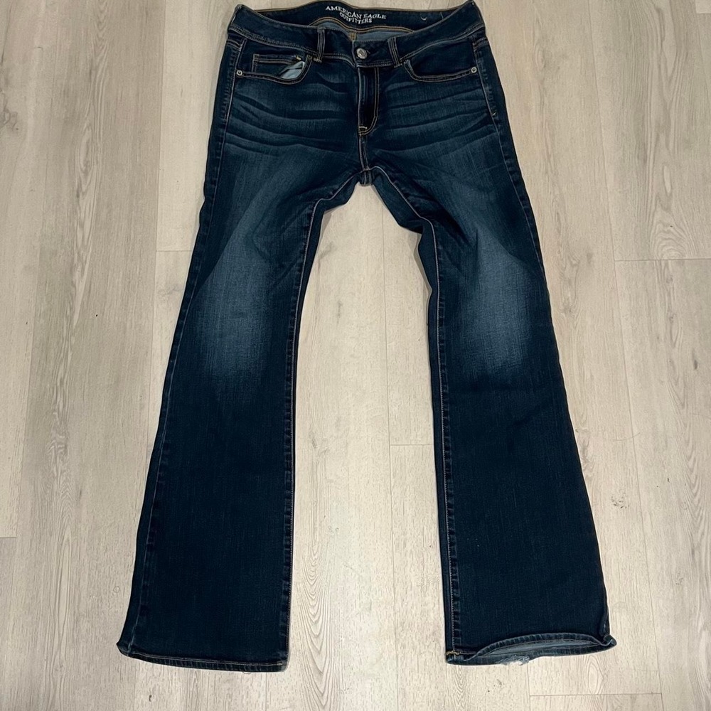 Y2K American Eagle Outfitters Kick Boot flare dark wash denim jeans Y2K 32X32